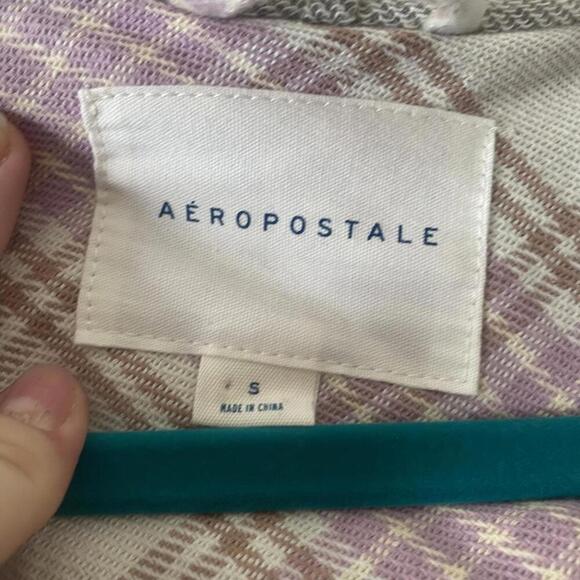 AEROPOSTALE pink cream plaid flannel jacket - Picture 4 of 5